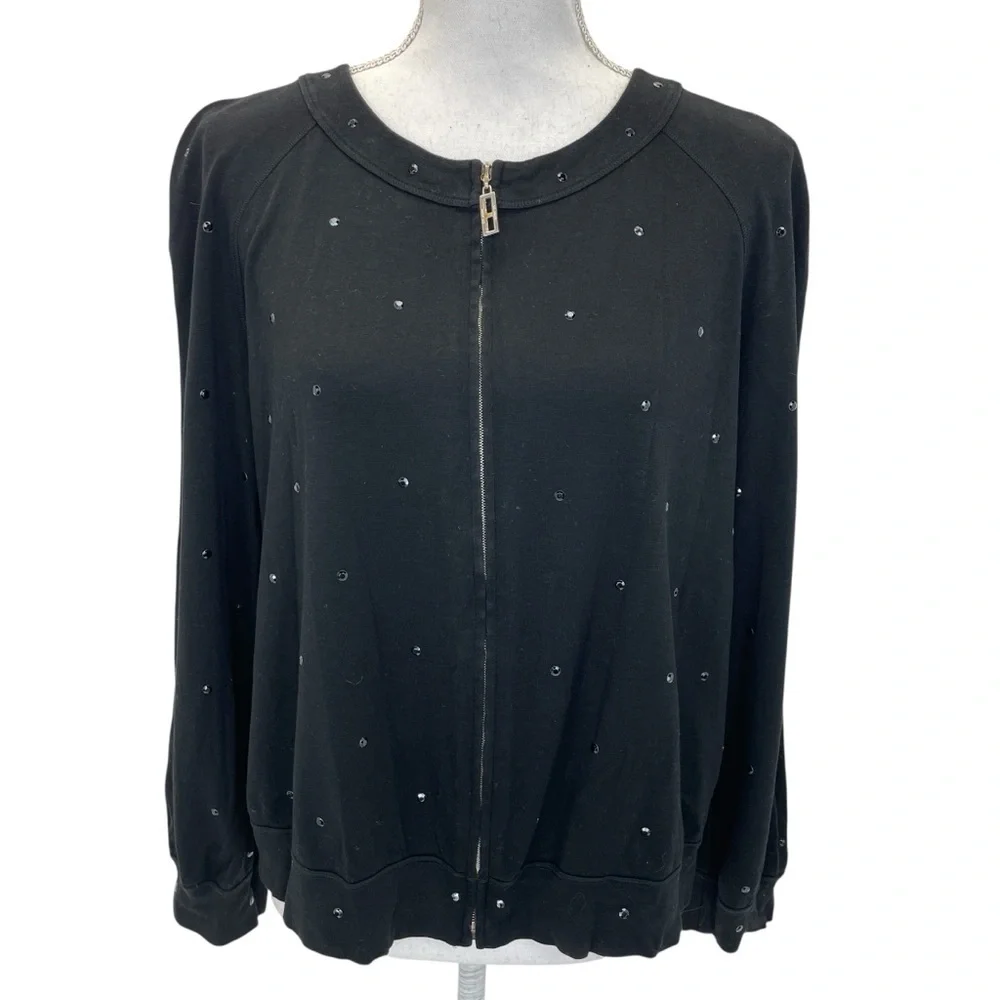 St. John Cardigan Jacket Large Black